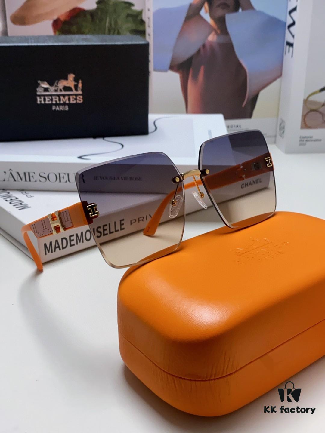 6931ae54ccd8ab3d7afa270c Hermes 2024 New Arrival Frameless Square Sunglasses, UV-Protective Beach Sun Glasses with Premium Look, Slimming Design for Face, Unisex Driving Shades