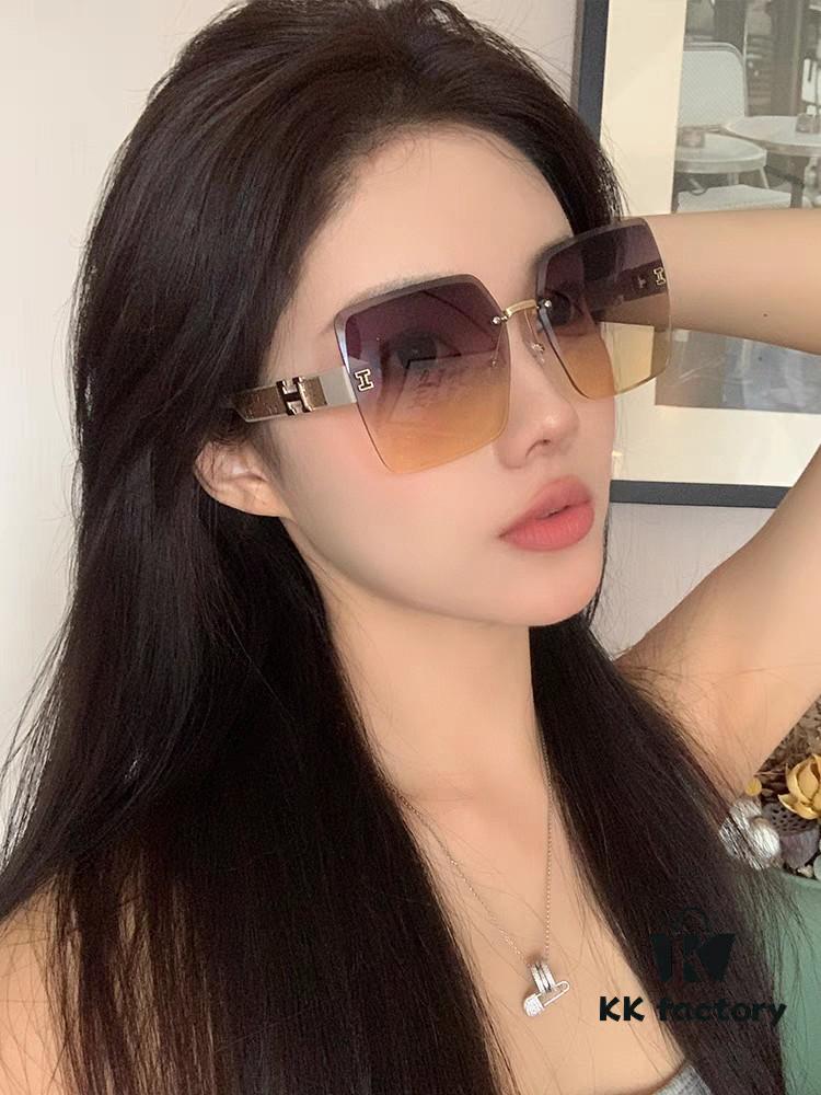 6931ae54ccd8ab3d7afa270f Hermes 2024 New Arrival Frameless Square Beach Sunglasses UV Protection Stylish Face-Framing Sun Protection Driving Glasses Unisex