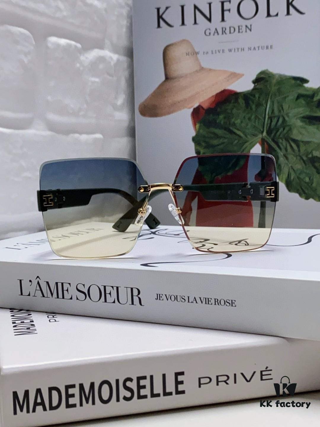 6931ae55ccd8ab3d7afa271b Hermes 2024 New Arrival Unframed Square Sunglasses, UV Protection Beach Sun Glasses with Premium Look, Slimming Design for Face, Unisex Driving Shades