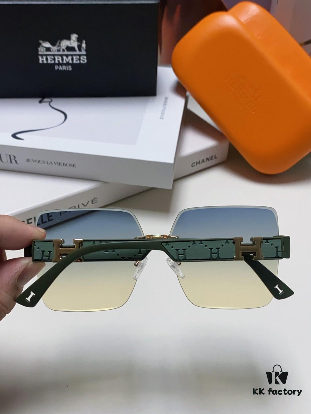 6931ae55ccd8ab3d7afa271e Hermes 2024 New Arrival Unframed Square Sunglasses, UV Protection Beach Sun Glasses with Premium Look, Slimming Design for Face, Unisex Driving Shades