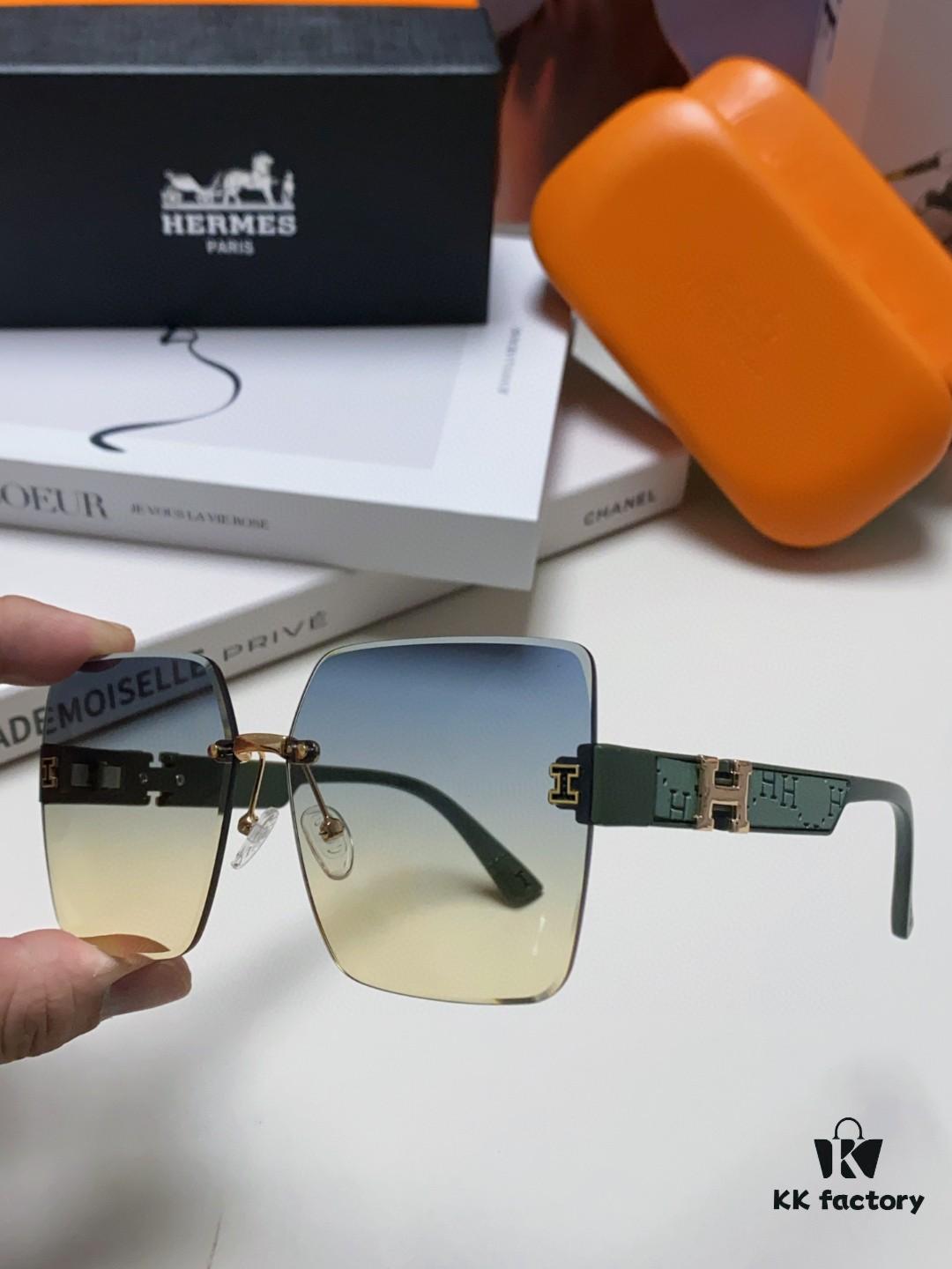 6931ae55ccd8ab3d7afa271f Hermes 2024 New Arrival Unframed Square Sunglasses, UV Protection Beach Sun Glasses with Premium Look, Slimming Design for Face, Unisex Driving Shades