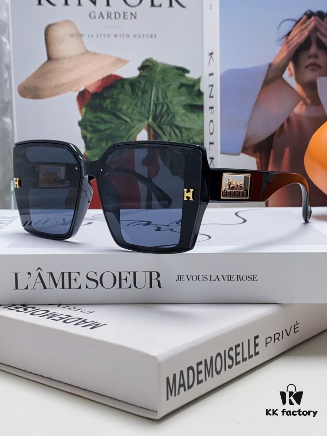 6931ae5fccd8ab3d7afa27b5 Hermes 2024 New Polarized Sunglasses for Women, Fashionable Oversized Frame, Slimming Effect, UV Protection, Casual and Versatile Sun Glasses
