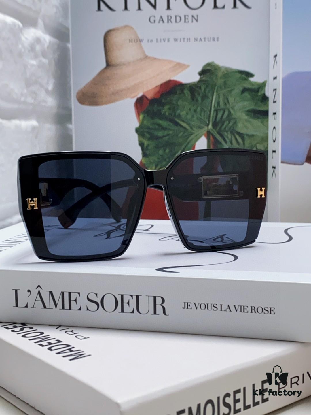 6931ae5fccd8ab3d7afa27b6 Hermes 2024 New Polarized Sunglasses for Women, Fashionable Oversized Frame, Slimming Effect, UV Protection, Casual and Versatile Sun Glasses