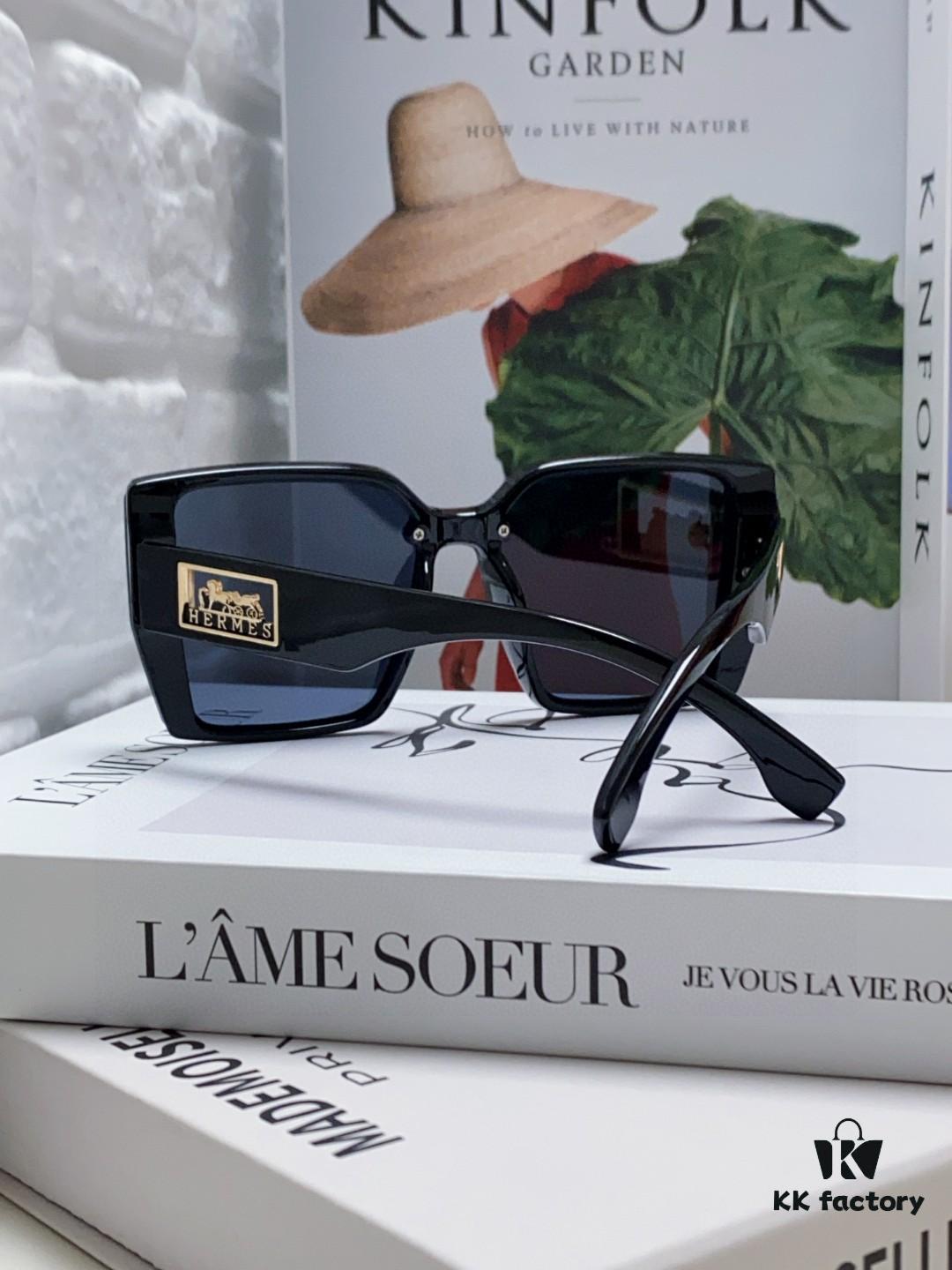 6931ae5fccd8ab3d7afa27b7 Hermes 2024 New Polarized Sunglasses for Women, Fashionable Oversized Frame, Slimming Effect, UV Protection, Casual and Versatile Sun Glasses