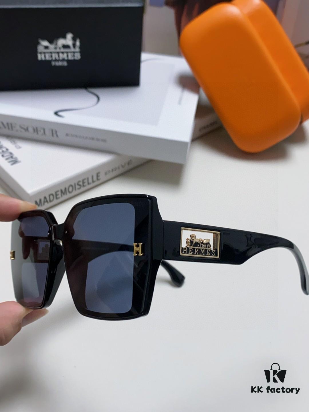 6931ae5fccd8ab3d7afa27ba Hermes 2024 New Polarized Sunglasses for Women, Fashionable Oversized Frame, Slimming Effect, UV Protection, Casual and Versatile Sun Glasses
