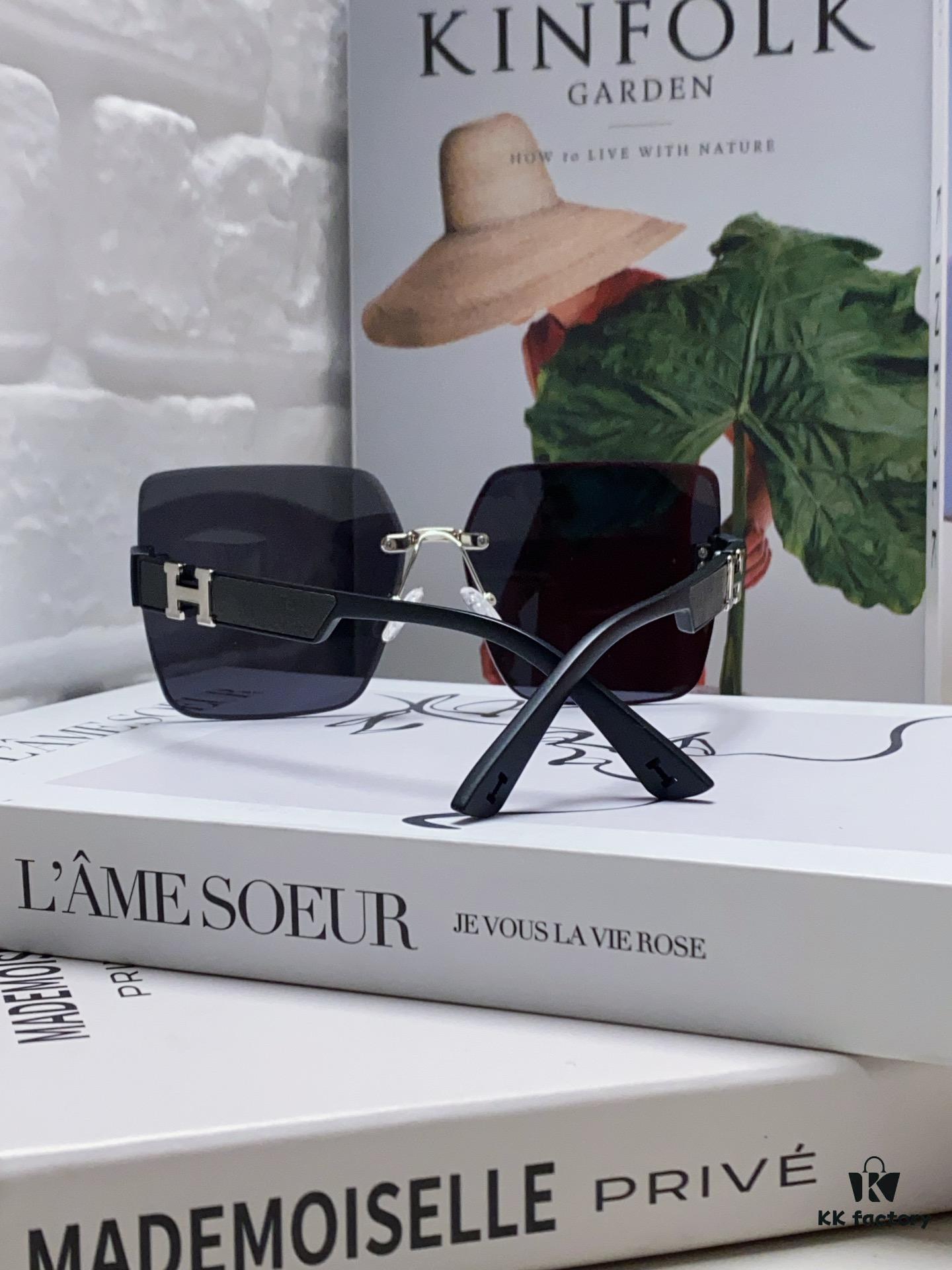 6931ae65ccd8ab3d7afa2804 Hermes 2024 New Arrival Frameless Square Beach Sunglasses with UV Protection, Stylish Face-Framing Sun Protection Glasses for Driving, Unisex