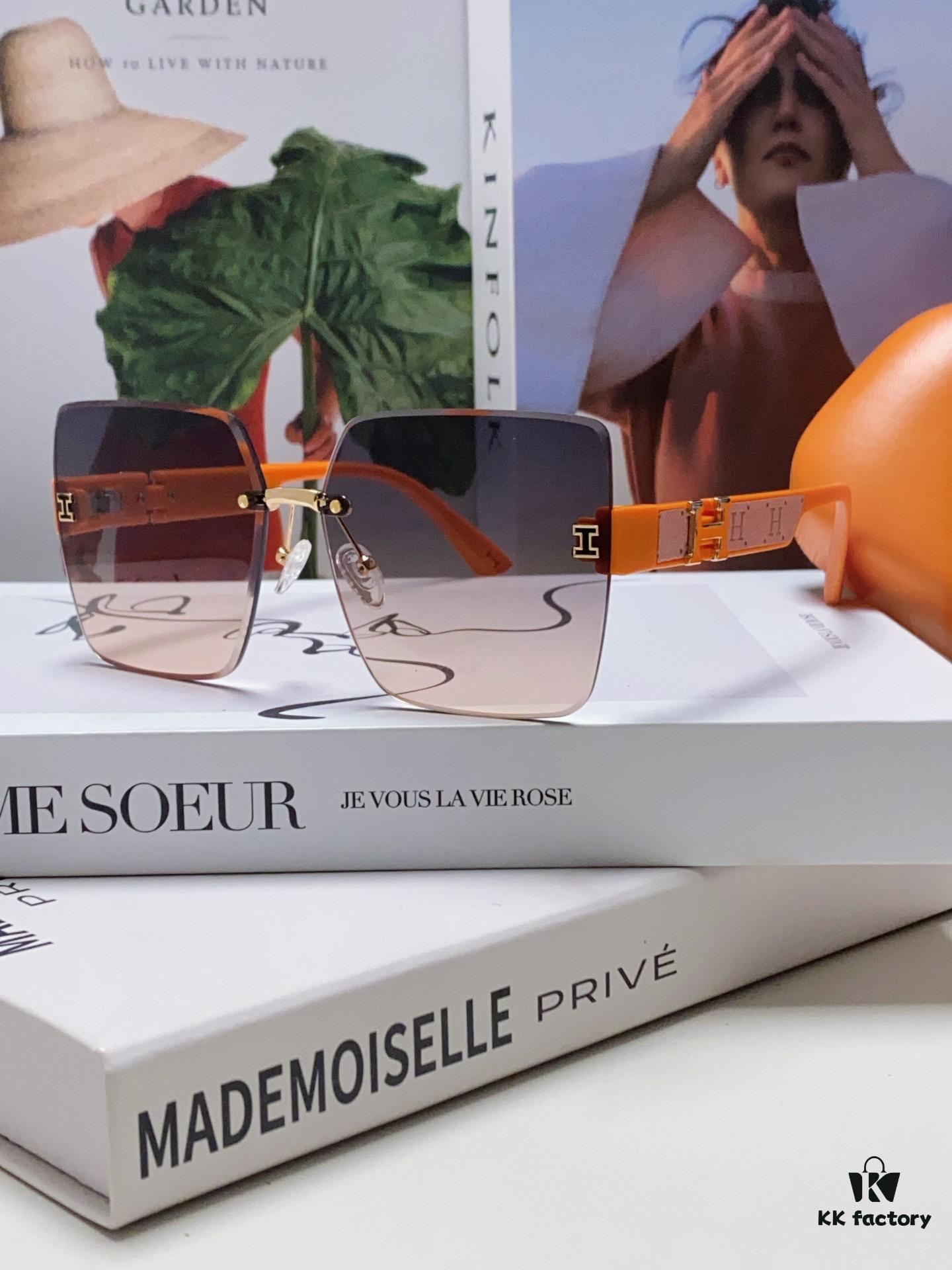 6931ae65ccd8ab3d7afa280e Hermes 2024 New Unisex Frameless Square Sunglasses with UV Protection, Stylish and Face-Framing for Driving and Beach Wear