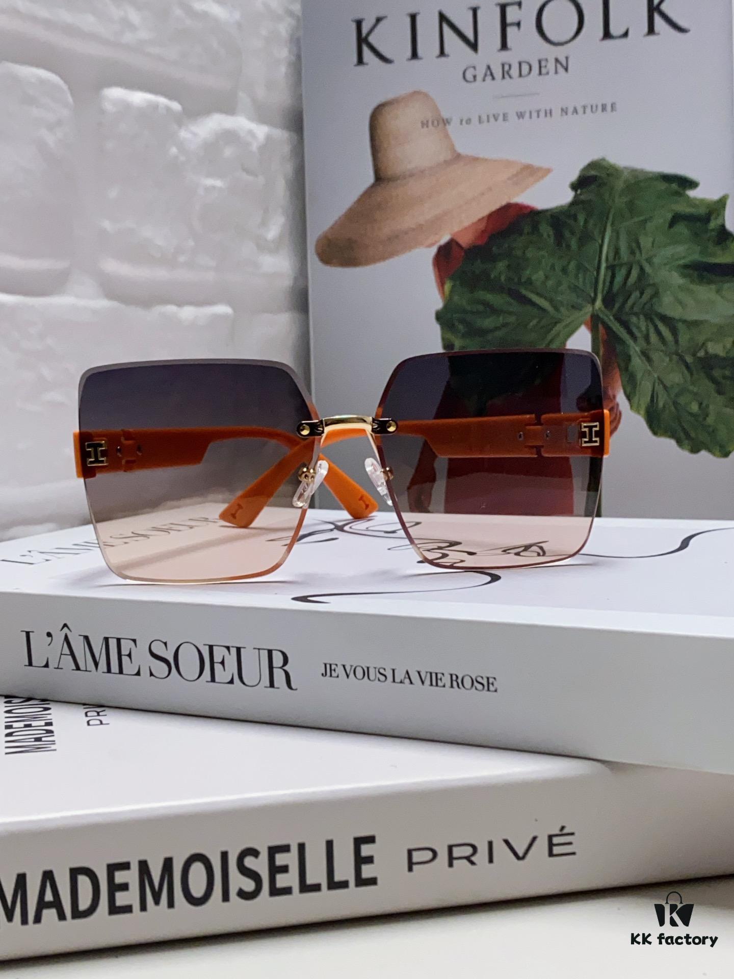 6931ae65ccd8ab3d7afa280f Hermes 2024 New Unisex Frameless Square Sunglasses with UV Protection, Stylish and Face-Framing for Driving and Beach Wear