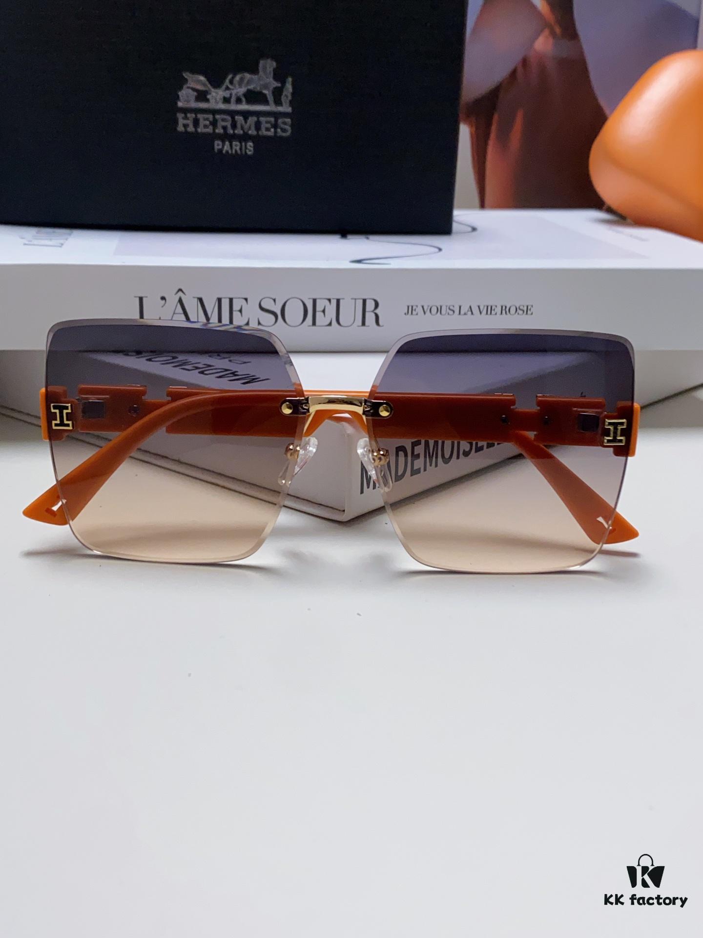 6931ae66ccd8ab3d7afa2814 Hermes 2024 New Unisex Frameless Square Sunglasses with UV Protection, Stylish and Face-Framing for Driving and Beach Wear