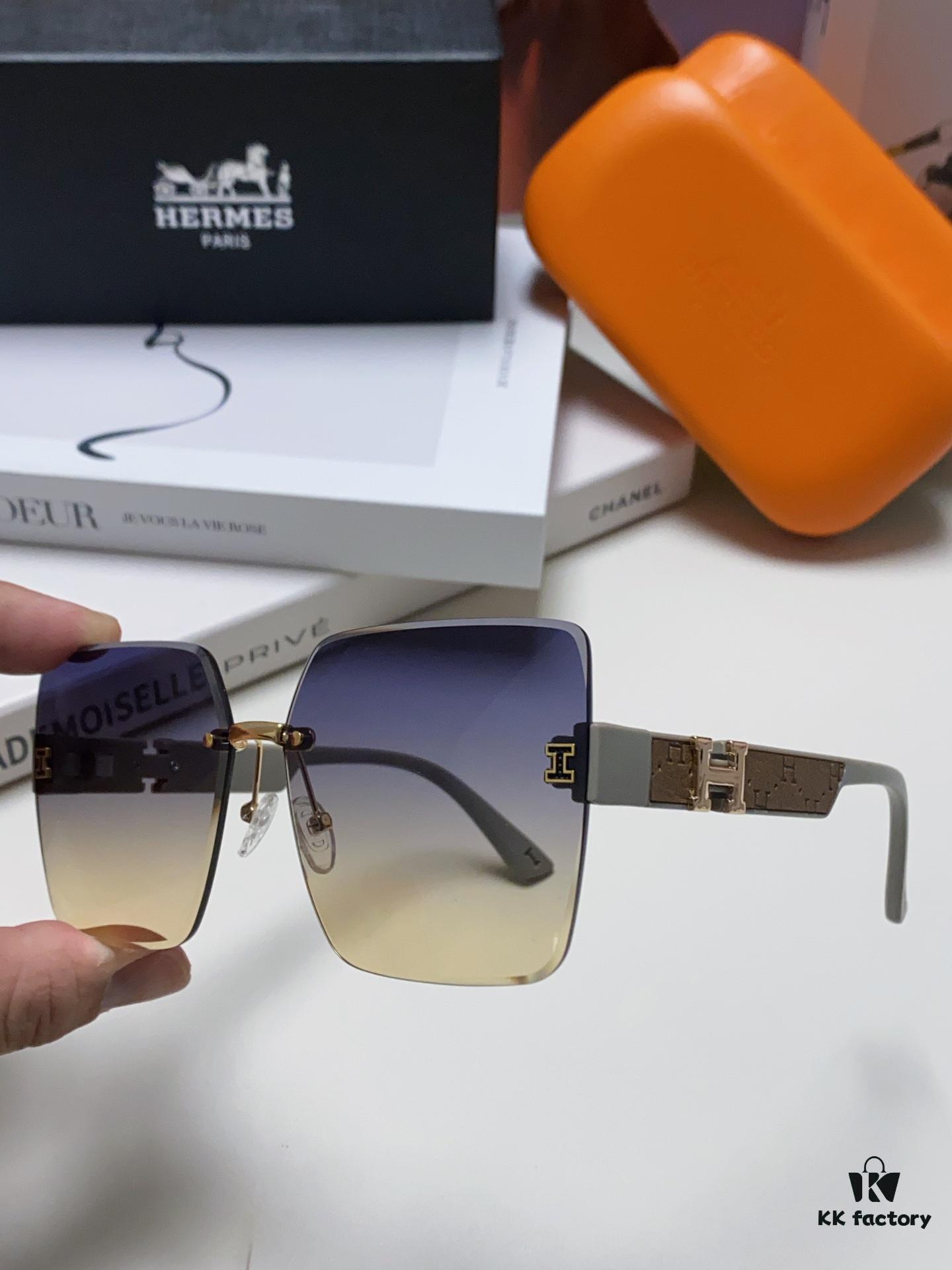 6931ae66ccd8ab3d7afa281c Hermes 2024 New Arrival Frameless Square Sunglasses, UV Protection Beach Sun Glasses with Premium Look, Face-Framing Design for Driving, Unisex Eyewear