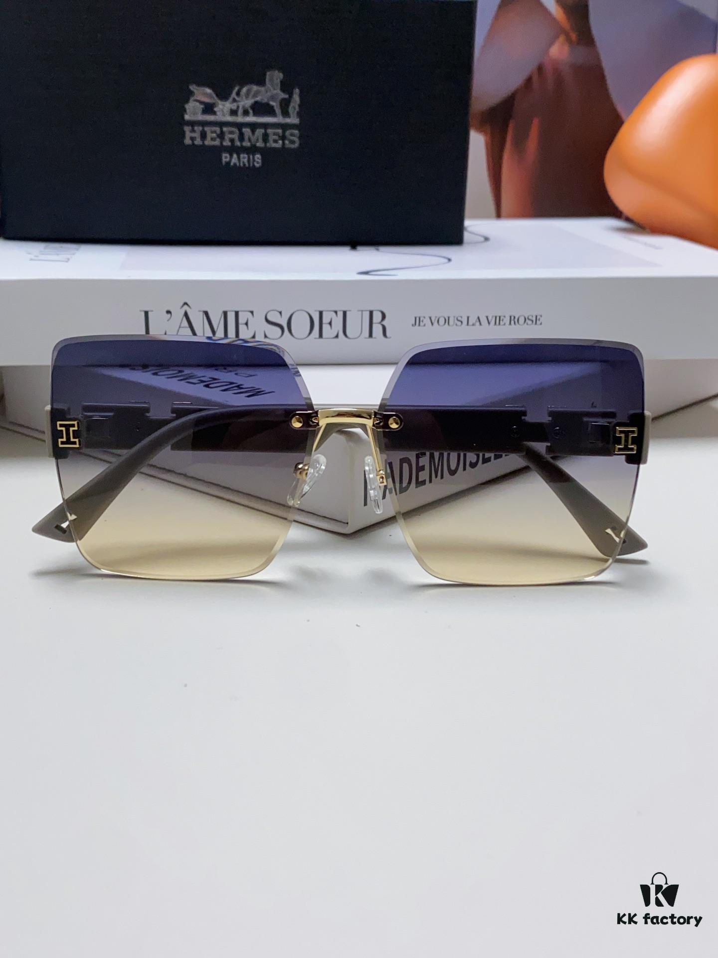 6931ae66ccd8ab3d7afa281d Hermes 2024 New Arrival Frameless Square Sunglasses, UV Protection Beach Sun Glasses with Premium Look, Face-Framing Design for Driving, Unisex Eyewear