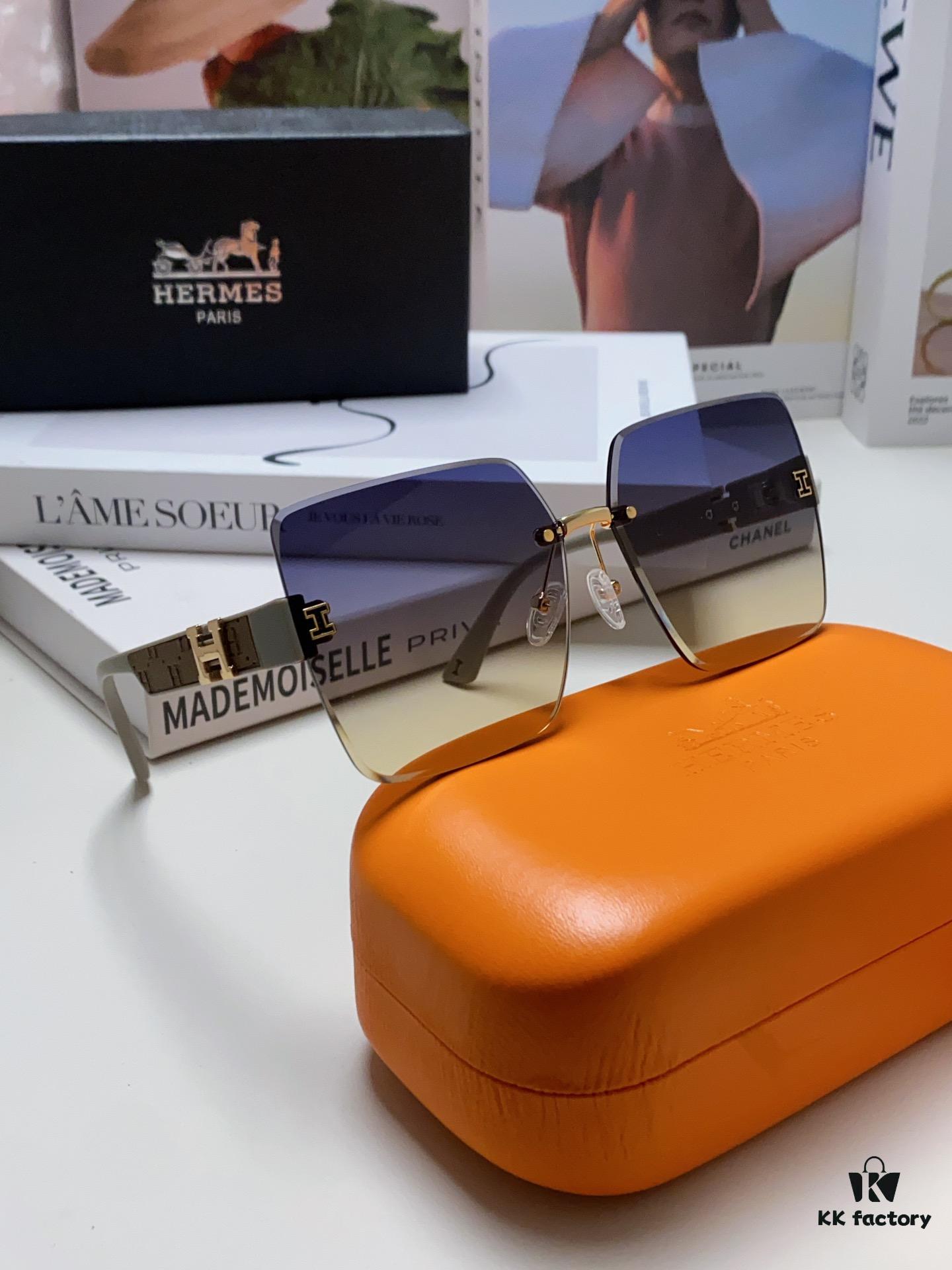6931ae67ccd8ab3d7afa281e Hermes 2024 New Arrival Frameless Square Sunglasses, UV Protection Beach Sun Glasses with Premium Look, Face-Framing Design for Driving, Unisex Eyewear