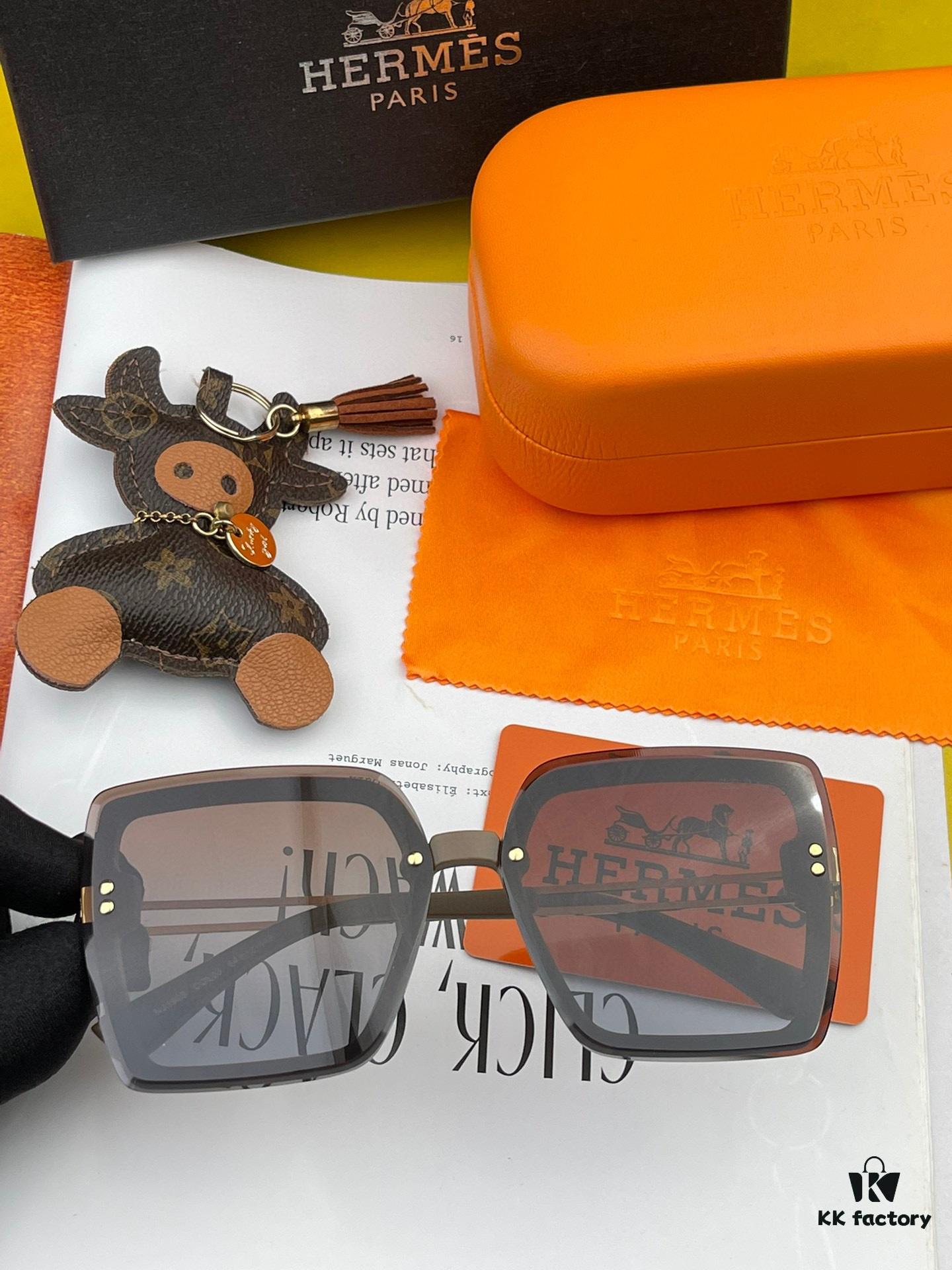 6931ae68ccd8ab3d7afa2834 HERMES 2024 Spring New Arrival Original Shipment Fashion Square Sunglasses Luxury Brand High-Quality Authentic H1605