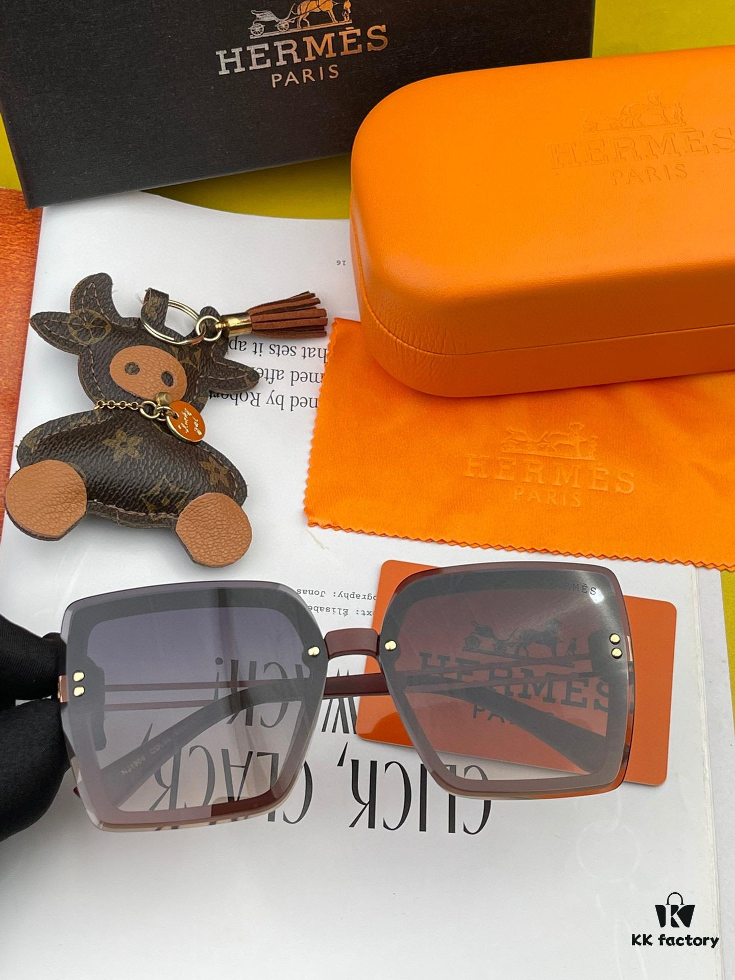 6931ae68ccd8ab3d7afa2835 HERMES 2024 Spring New Arrival Original Shipment Fashion Square Sunglasses Luxury Brand High-Quality Authentic H1605