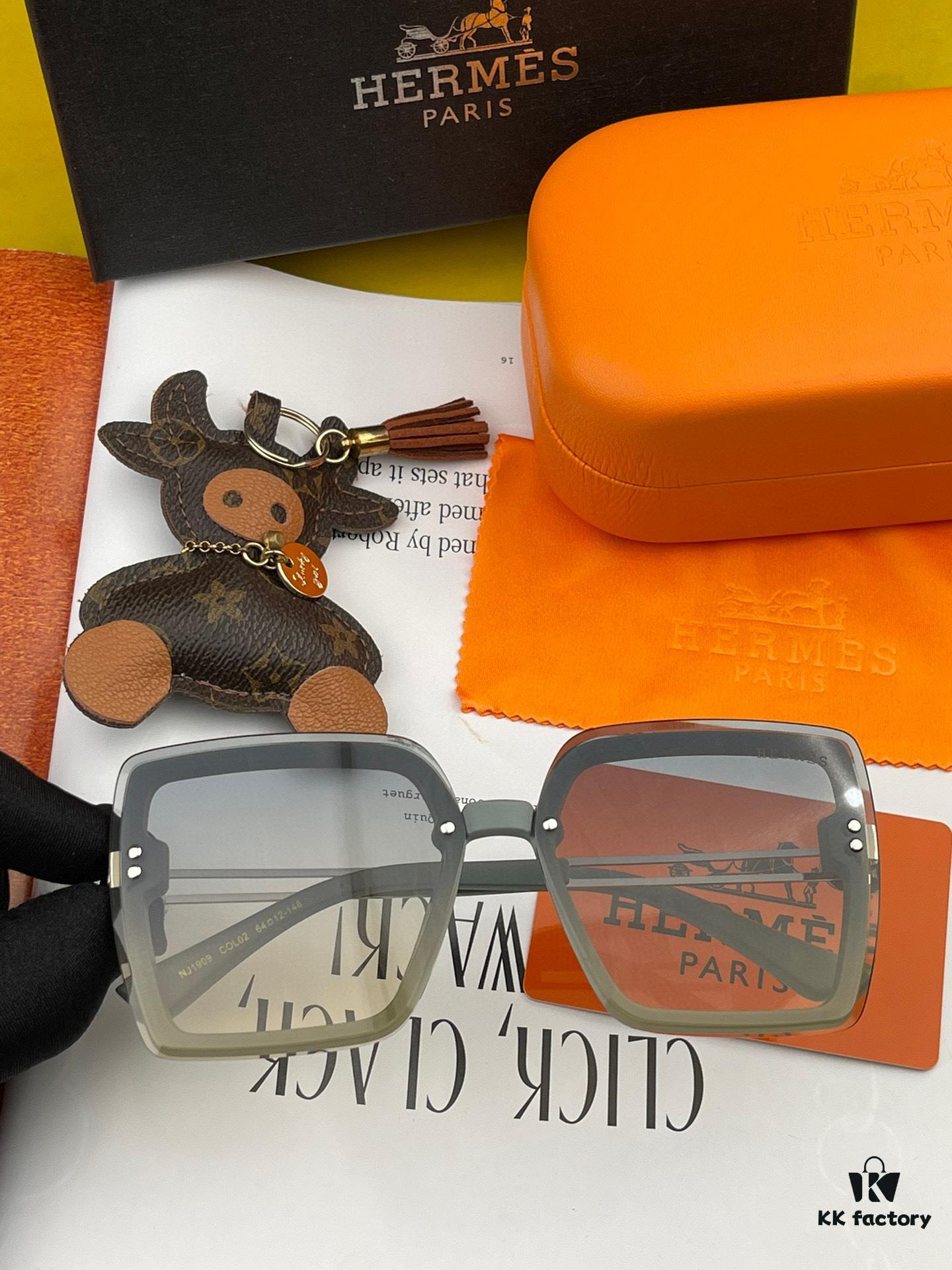 6931ae68ccd8ab3d7afa2836 HERMES 2024 Spring New Arrival Original Shipment Fashion Square Sunglasses Luxury Brand High-Quality Authentic H1605