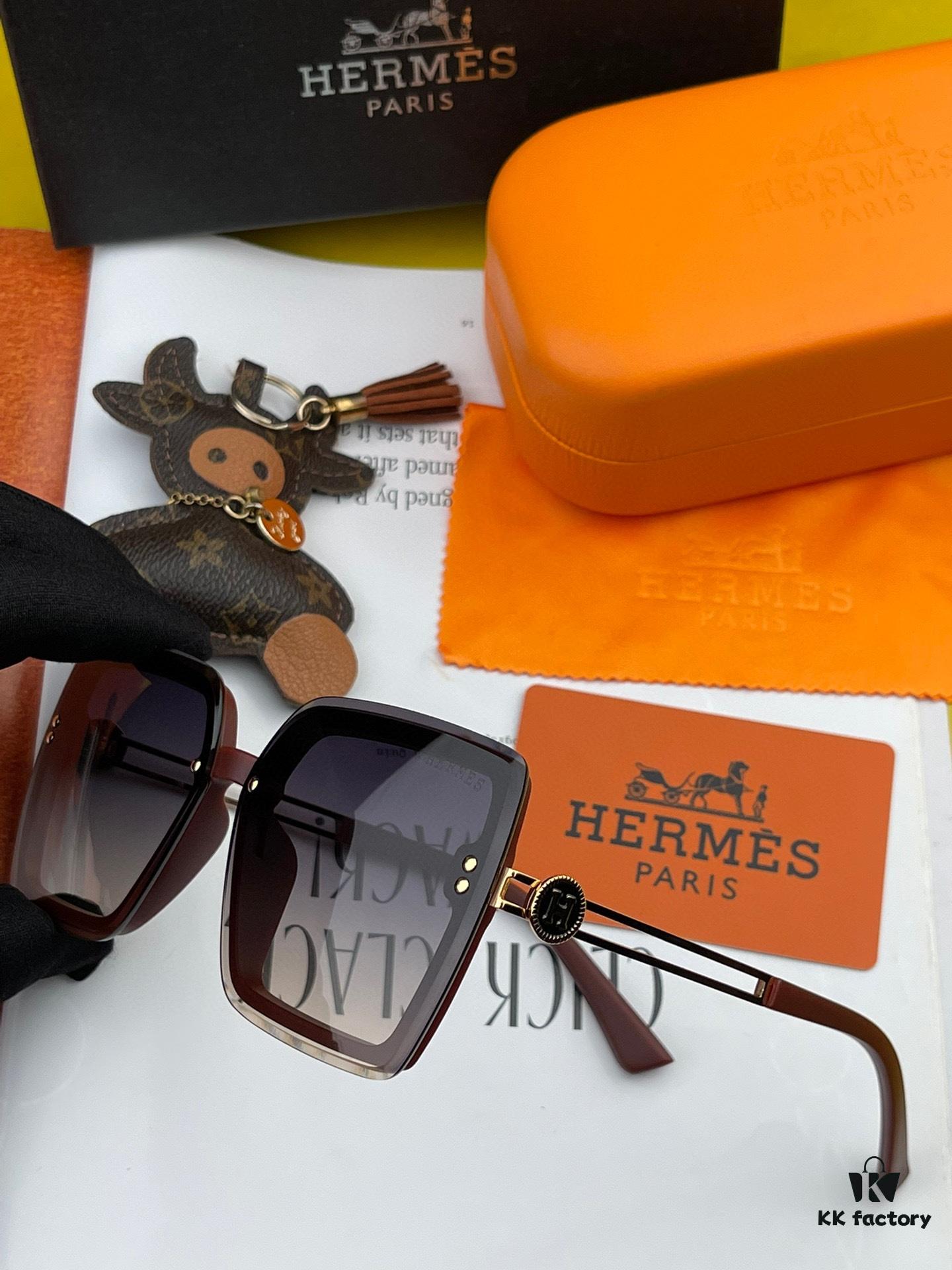 6931ae68ccd8ab3d7afa2837 HERMES 2024 Spring New Arrival Original Shipment Fashion Square Sunglasses Luxury Brand High-Quality Authentic H1605
