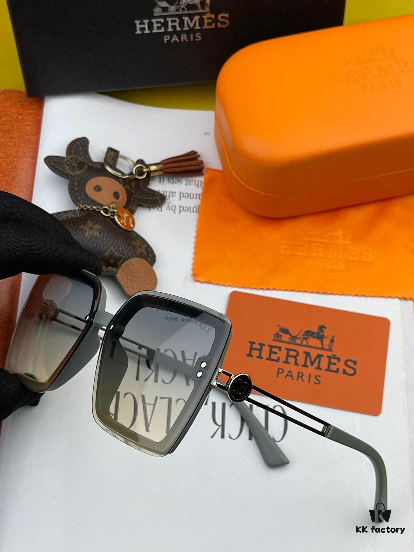 6931ae68ccd8ab3d7afa2838 HERMES 2024 Spring New Arrival Original Shipment Fashion Square Sunglasses Luxury Brand High-Quality Authentic H1605