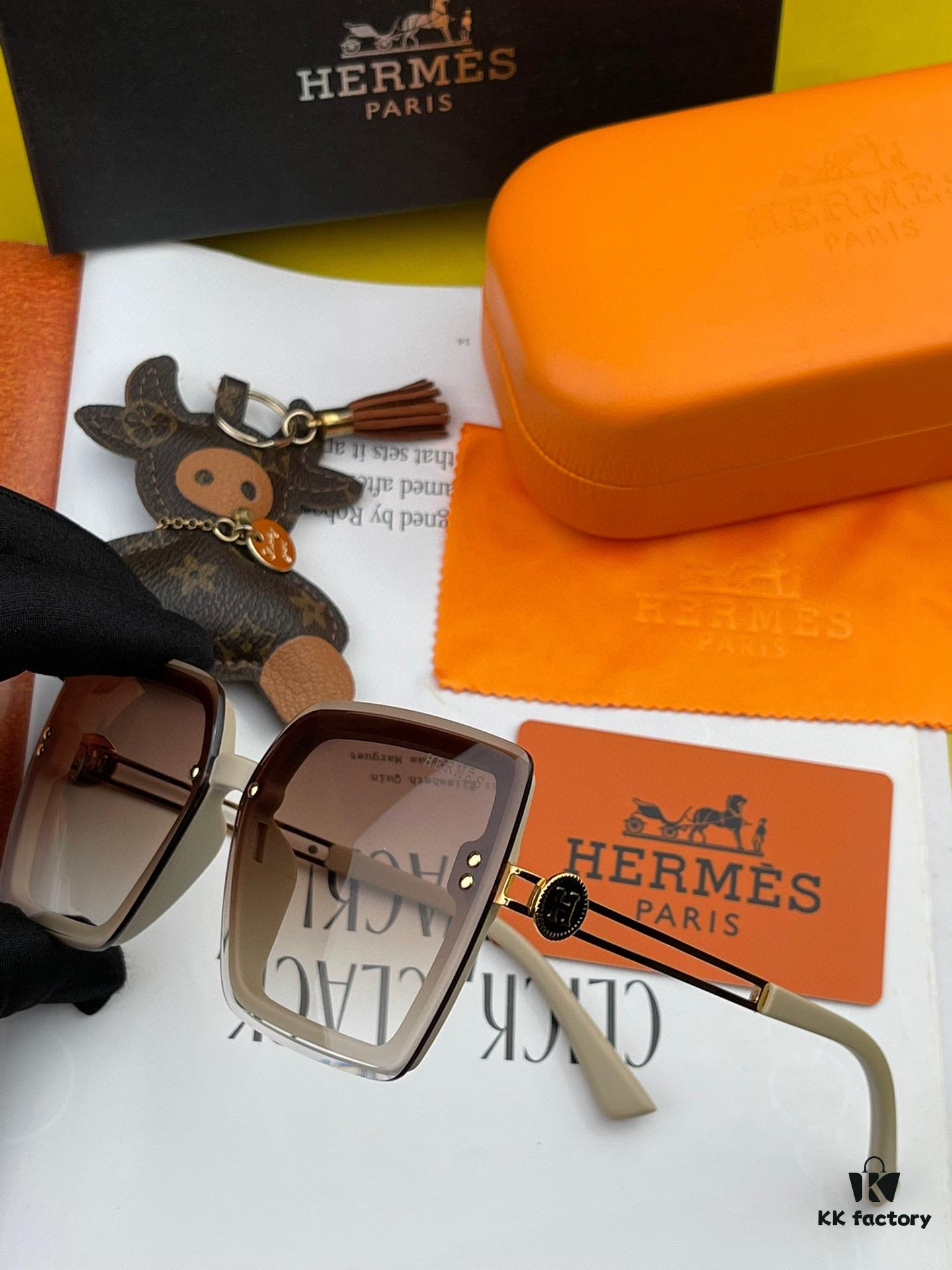 6931ae68ccd8ab3d7afa2839 HERMES 2024 Spring New Arrival Original Shipment Fashion Square Sunglasses Luxury Brand High-Quality Authentic H1605