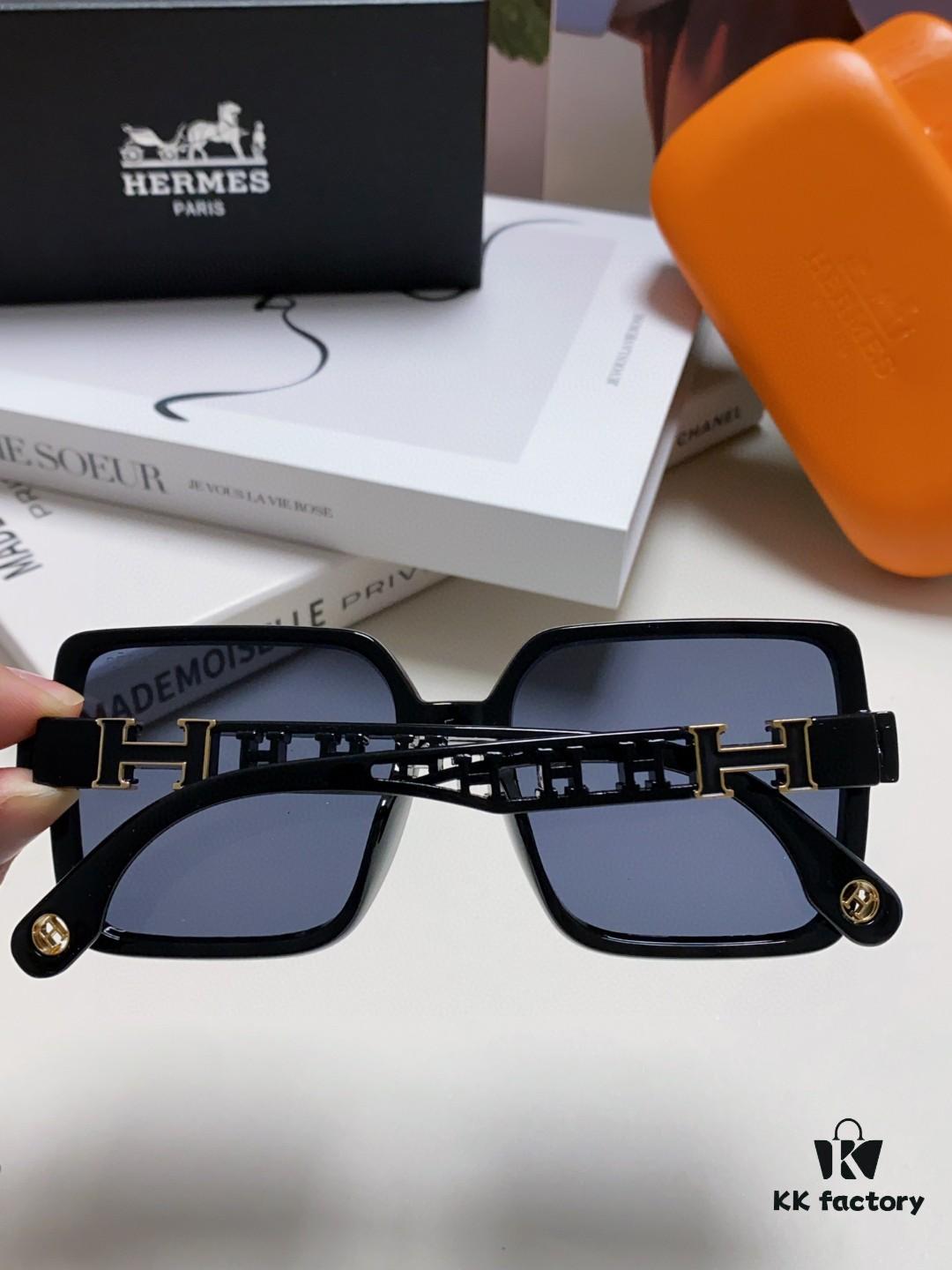 HERMES 2024 New Arrival Popular Fashion H Sunglasses for Women UV Protection Driver Glasses Stylish White Sunglasses
