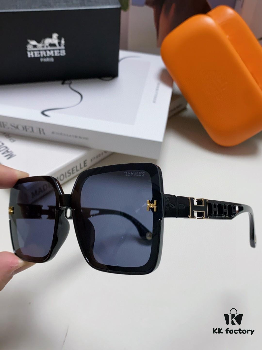 HERMES 2024 New Arrival Popular Fashion H Sunglasses for Women UV Protection Driver Glasses Stylish White Sunglasses