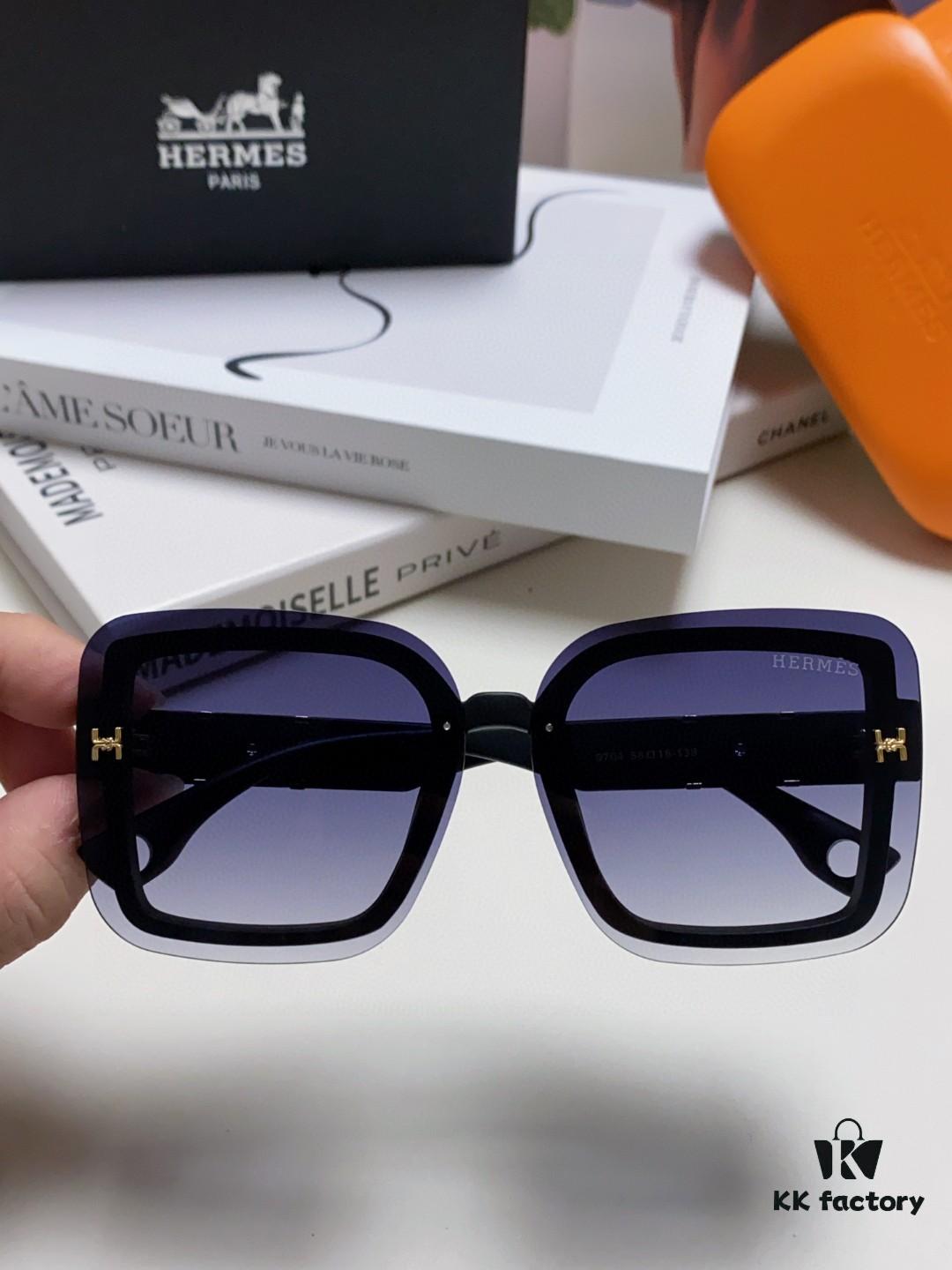 6931ae72ccd8ab3d7afa28c4 HERMES Women's Sunglasses UV Protection Oversized Round Frame Vintage Style 2024 New Arrival Fashionable Slimming Sunglasses for Large Faces