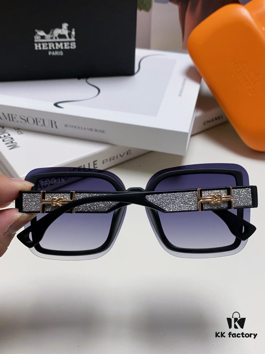 6931ae72ccd8ab3d7afa28c5 HERMES Women's Sunglasses UV Protection Oversized Round Frame Vintage Style 2024 New Arrival Fashionable Slimming Sunglasses for Large Faces