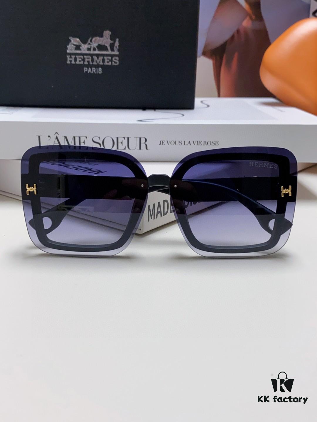 6931ae72ccd8ab3d7afa28c7 HERMES Women's Sunglasses UV Protection Oversized Round Frame Vintage Style 2024 New Arrival Fashionable Slimming Sunglasses for Large Faces