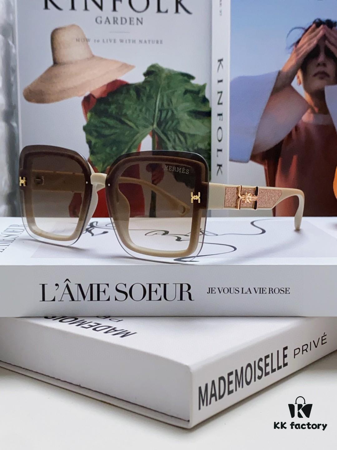 6931ae72ccd8ab3d7afa28cb HERMES Women's Sunglasses, UV-Protective Oversized Round Frame Sunglasses 2024 New Arrival, Vintage-Inspired Slimming Design for Large Faces, Trendy Influencer Eyewear