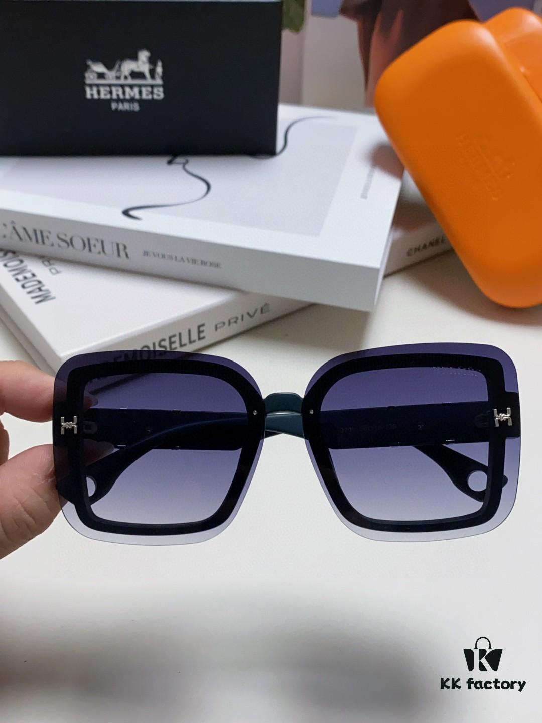 6931ae73ccd8ab3d7afa28d8 HERMES Women's Sunglasses, UV-Protective Oversized Round Frame Sunglasses 2024 New Arrival, Vintage-Inspired Slimming Design for Large Faces, Trendy Influencer Eyewear