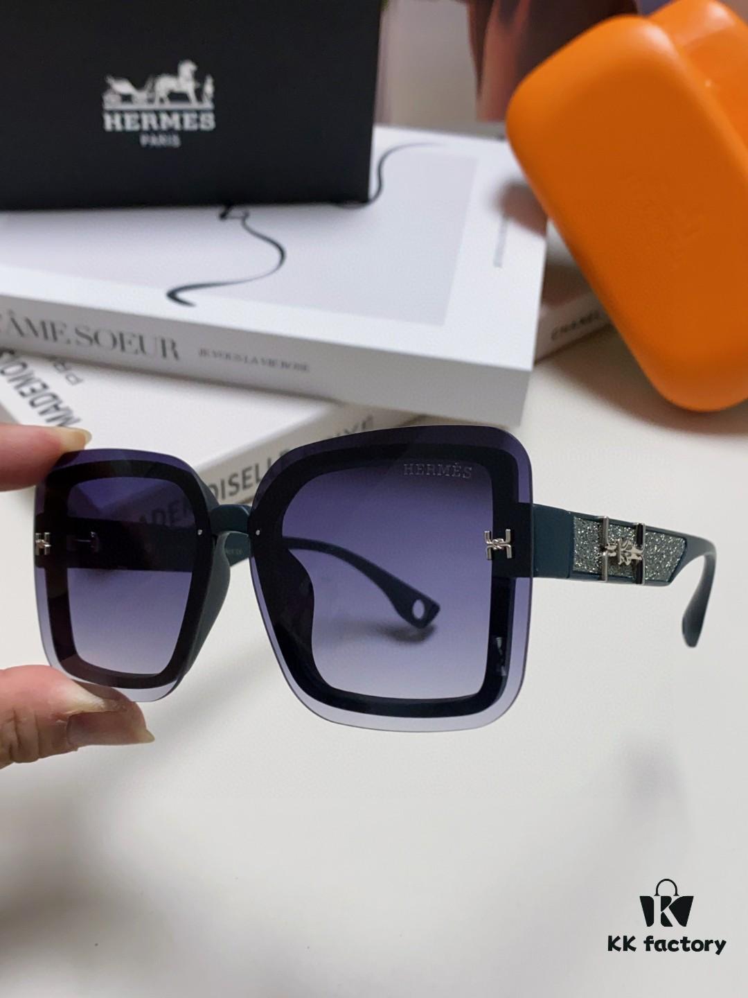 6931ae73ccd8ab3d7afa28da HERMES Women's Sunglasses, UV-Protective Oversized Round Frame Sunglasses 2024 New Arrival, Vintage-Inspired Slimming Design for Large Faces, Trendy Influencer Eyewear