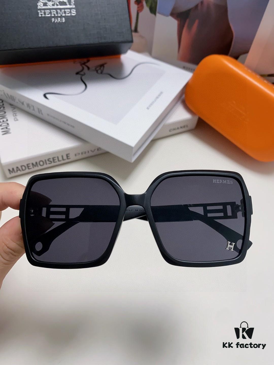 6931ae78ccd8ab3d7afa2921 Hermes 2024 New Arrival Women's Square Oversized Sunglasses for Round Faces, Slimming UV-Protective Shades with Premium Aesthetic, Ideal for Travel and Sun Protection