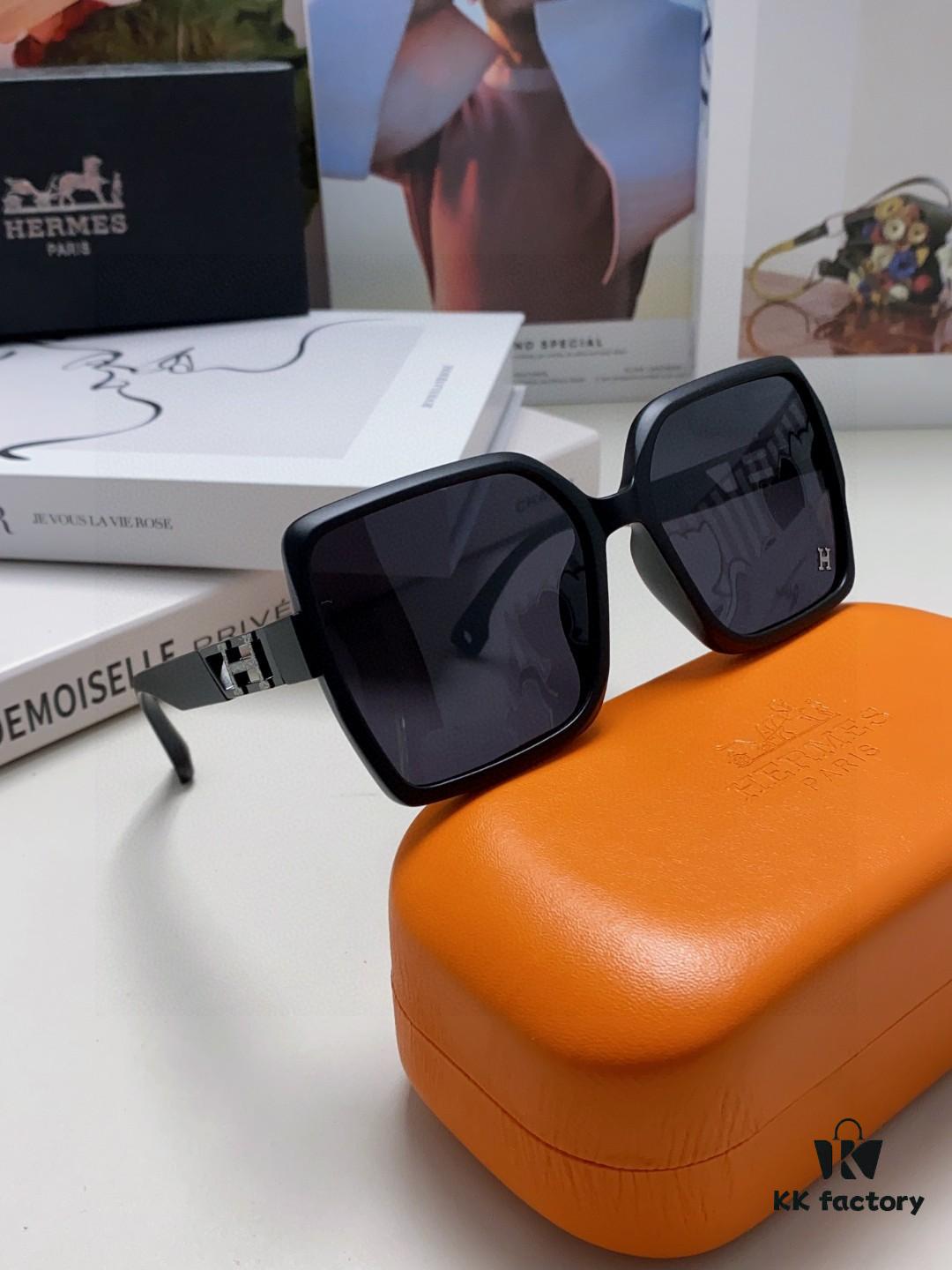 6931ae78ccd8ab3d7afa2924 Hermes 2024 New Arrival Women's Square Oversized Sunglasses for Round Faces, Slimming UV-Protective Shades with Premium Aesthetic, Ideal for Travel and Sun Protection