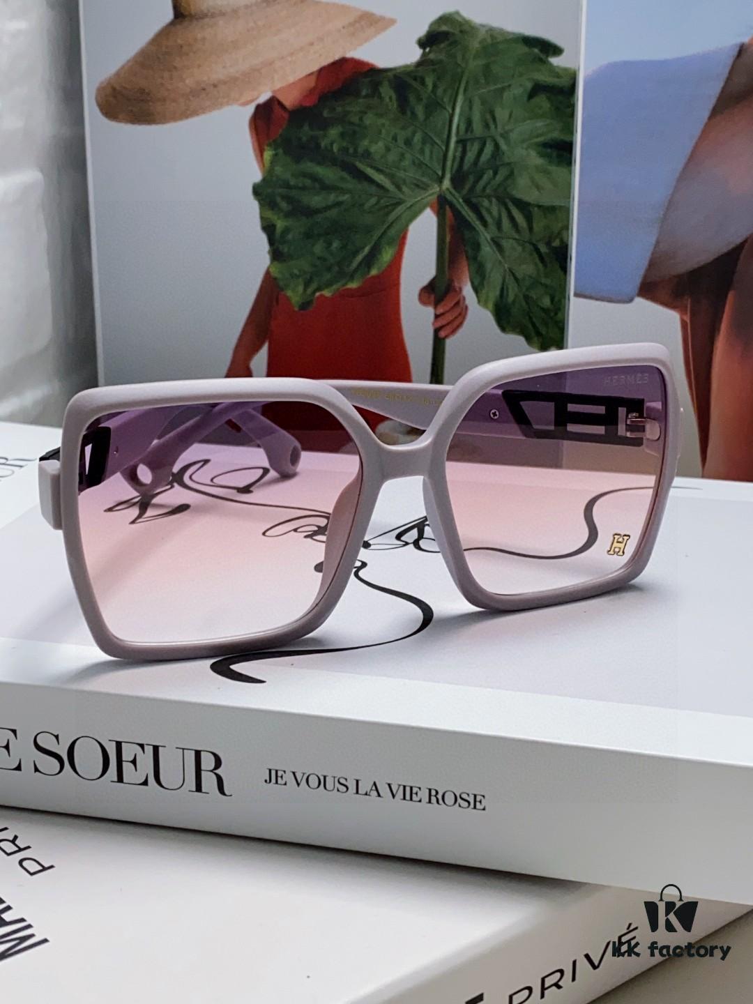 6931ae79ccd8ab3d7afa2932 Hermes 2024 New Arrival Women's Square Oversized Sunglasses for Round Faces, Slimming UV Protection Sunglasses with Premium Look, Ideal for Travel and Sun Protection