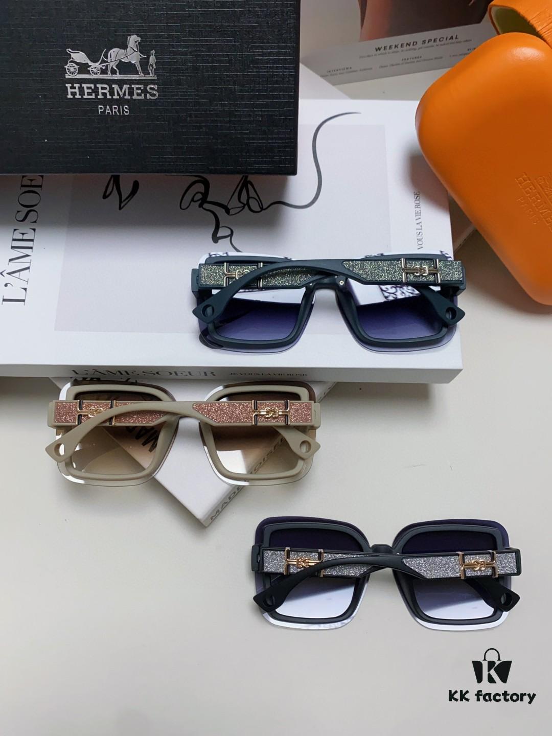 6931ae89ccd8ab3d7afa2a18 HERMES Women's Sunglasses, UV-Protective Oversized Round Frame Sunglasses 2024 New Arrival, Vintage-Inspired Slimming Design for Large Faces, Trendy Influencer Eyewear