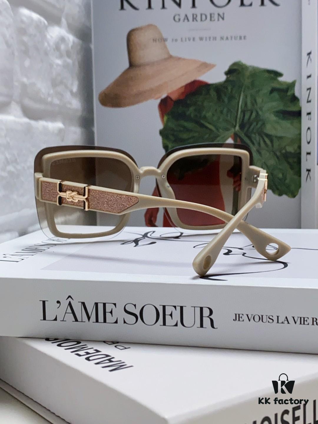 6931ae89ccd8ab3d7afa2a1c HERMES Hermès Women's Sunglasses UV Protection Oversized Round Frame Vintage Style Slimming Sunglasses 2024 New Arrival