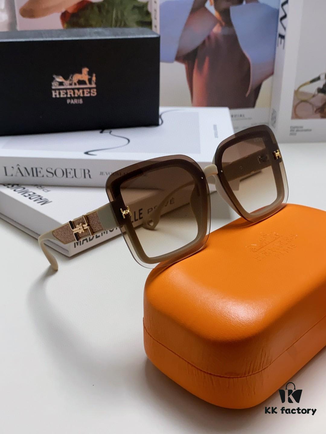6931ae89ccd8ab3d7afa2a21 HERMES Hermès Women's Sunglasses UV Protection Oversized Round Frame Vintage Style Slimming Sunglasses 2024 New Arrival