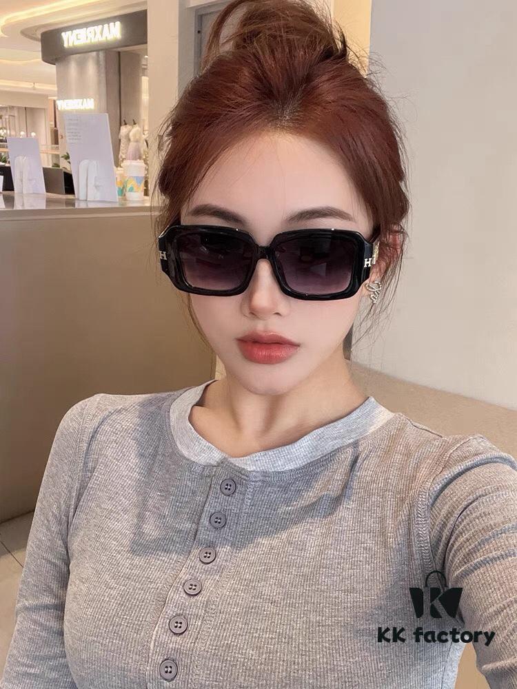6931ae8bccd8ab3d7afa2a37 Hermes Korean-style Square Frame Minimalist Fashion Sunglasses for Women, Round Face Driving UV Protection Sun Glasses