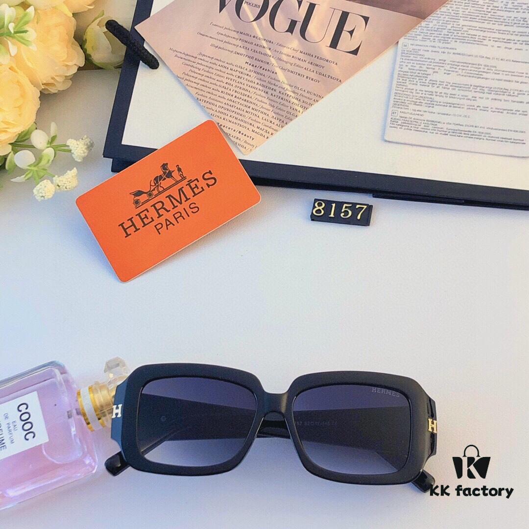 6931ae8bccd8ab3d7afa2a3e Hermes Korean-style Square Frame Minimalist Fashion Sunglasses for Women, Round Face Driving UV Protection Sun Glasses