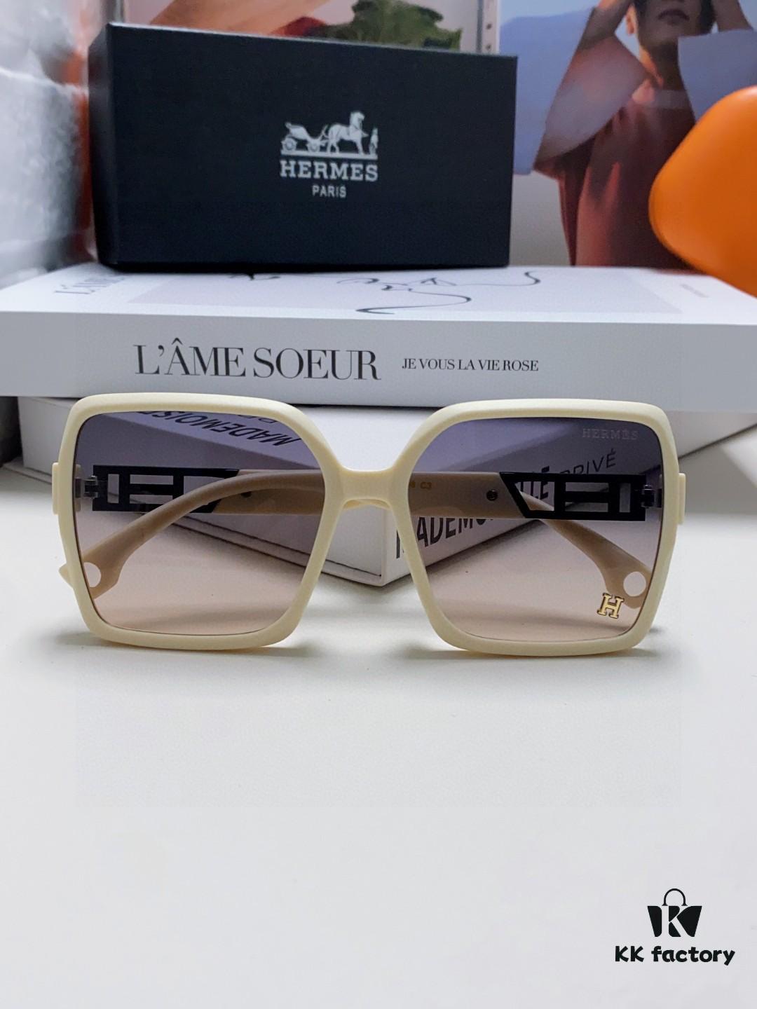 6931ae8fccd8ab3d7afa2a73 Hermes 2024 New Women's Square Oversized Sunglasses for Round Faces, Slimming UV-Protective Shades with Premium Aesthetic, Ideal for Travel and Sun Protection