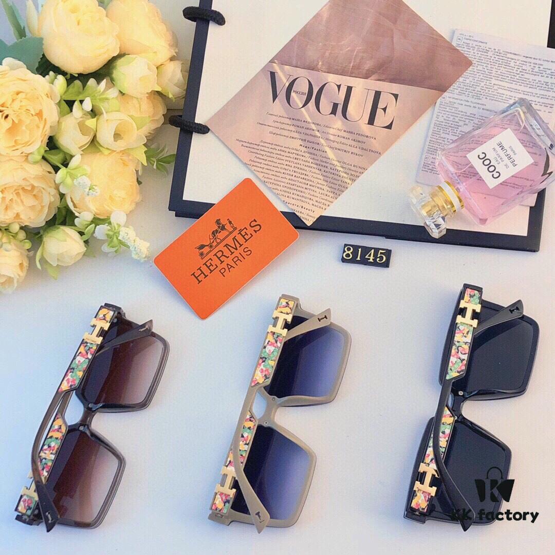 6931ae93ccd8ab3d7afa2ab0 Hermes Women's Square Retro Sunglasses, Korean Style Ins High-End Fashion, Slimming for Large Faces, Trendy Celebrity Streetwear Sun Protection Glasses