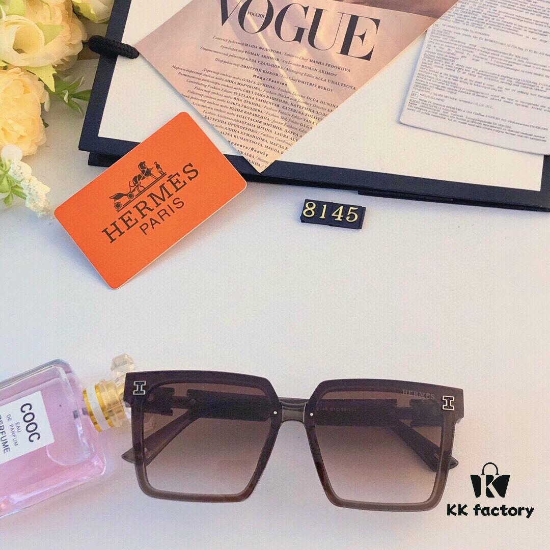 6931ae93ccd8ab3d7afa2ab5 Hermes Women's Square Retro Sunglasses, Korean Style Ins High-End Fashion, Slimming for Large Faces, Trendy Celebrity Streetwear Sun Protection Glasses