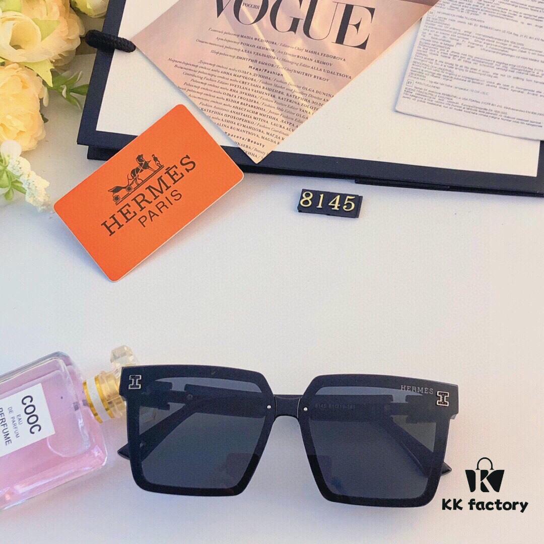 6931ae93ccd8ab3d7afa2ab6 Hermes Women's Square Retro Sunglasses, Korean Style Ins High-End Fashion, Slimming for Large Faces, Trendy Celebrity Streetwear Sun Protection Glasses