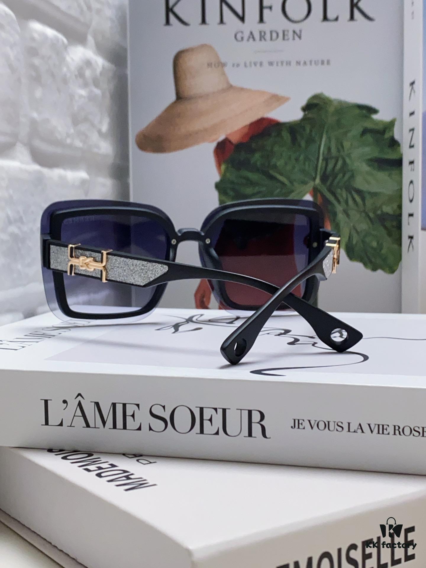 6931ae9accd8ab3d7afa2b1c HERMES Women's Sunglasses, UV-Protective Round Oversized Frames, 2024 New Arrival, Vintage-Inspired Slimming Design, Trendy Influencer Glasses