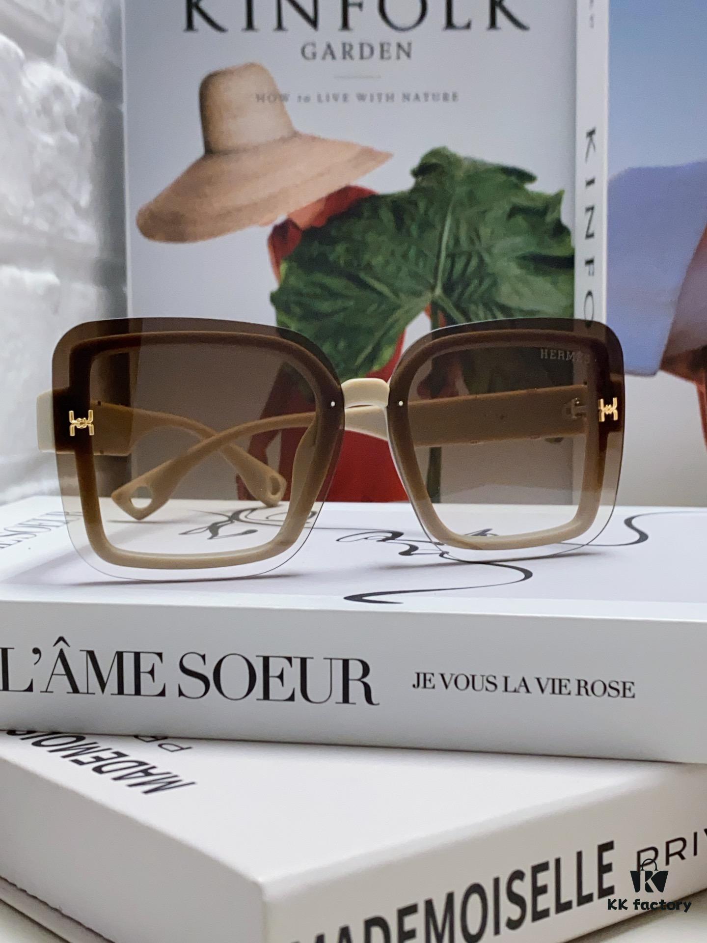 6931ae9bccd8ab3d7afa2b25 HERMES Women's Sunglasses 2024 New Arrival Oversized Round UV-Protective Sunglasses for Large Face, Vintage Slimming Style Popular Influencer Glasses