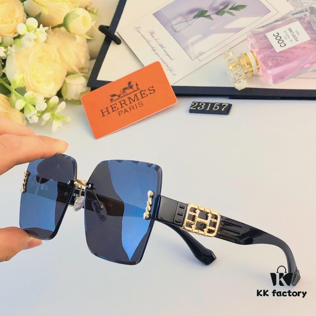 6931ae9cccd8ab3d7afa2b38 Hermes 2024 New Arrival European and American Style Frameless Sunglasses for Women, Oversized Summer Sun Glasses that Flatter Large Faces and Slim the Appearance