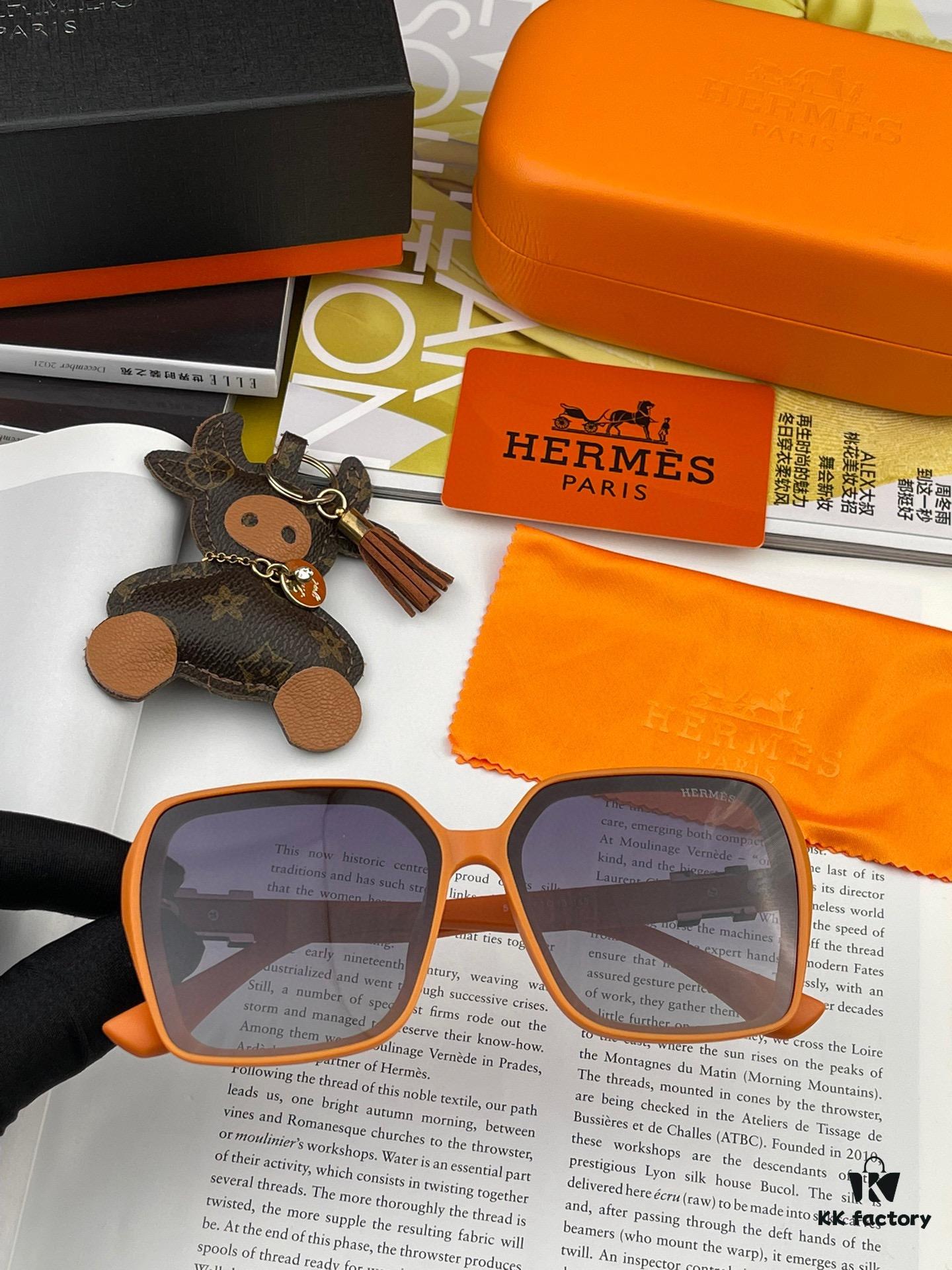 6931ae9dccd8ab3d7afa2b41 HERMES 2024 Spring New Arrival Original Release Famous Internet Hit Ultra Popular Blue Classic Luxury Sunglasses Square Frame Sun Glasses