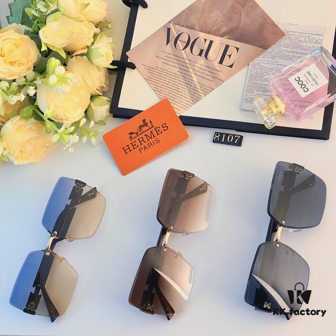 6931ae9dccd8ab3d7afa2b49 Hermes Unframed Square Sunglasses for Women, Slimming Design, 2024 New Arrival UV Protection, Korean Style Influencer Trendy High-End Sun Glasses
