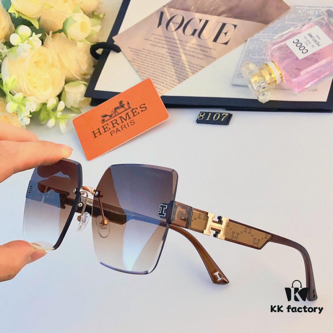 6931ae9dccd8ab3d7afa2b4c Hermes Unframed Square Sunglasses for Women, Slimming Design, 2024 New Arrival UV Protection, Korean Style Influencer Trendy High-End Sun Glasses