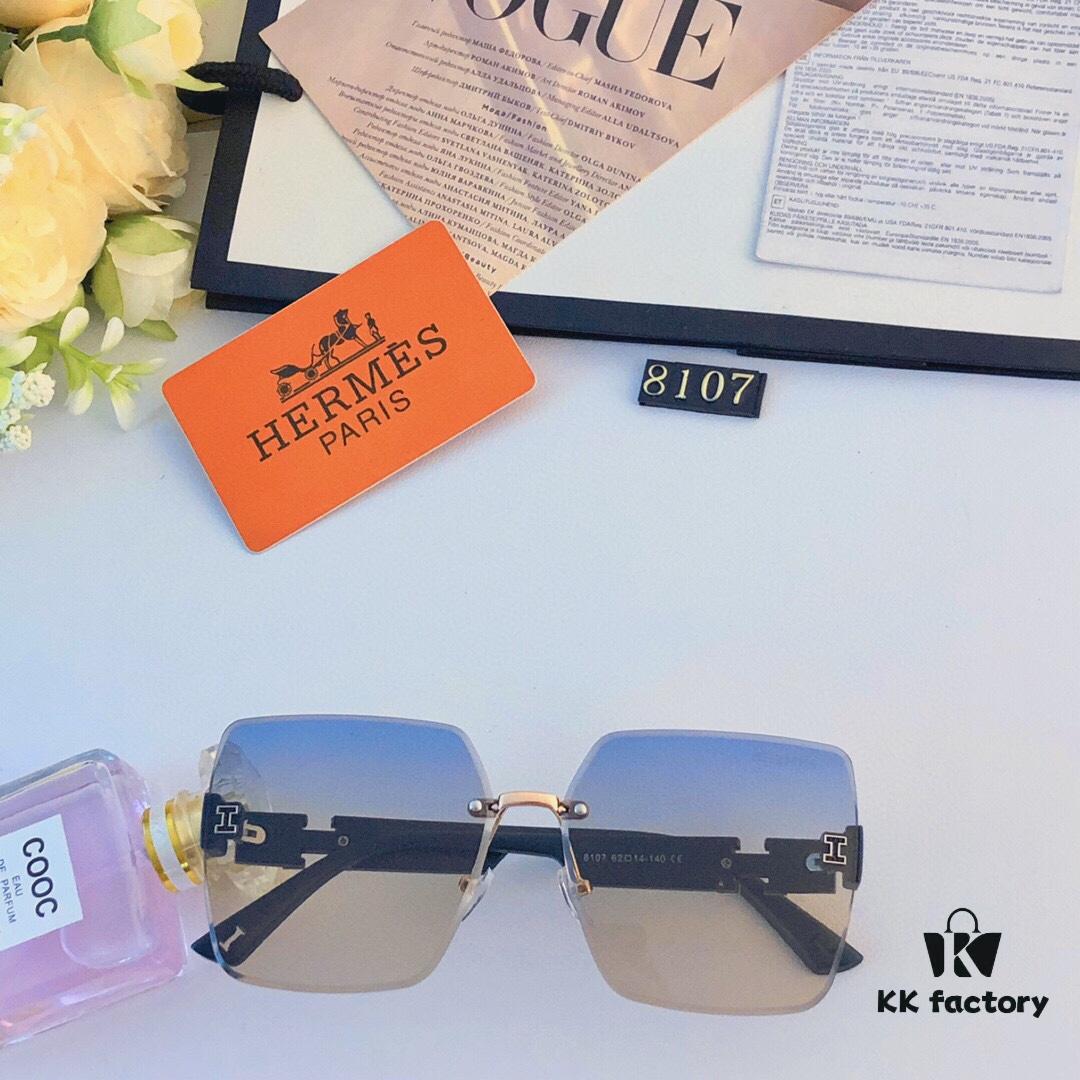 6931ae9eccd8ab3d7afa2b4e Hermes Unframed Square Sunglasses for Women, Slimming Design, 2024 New Arrival UV Protection, Korean Style Influencer Trendy High-End Sun Glasses