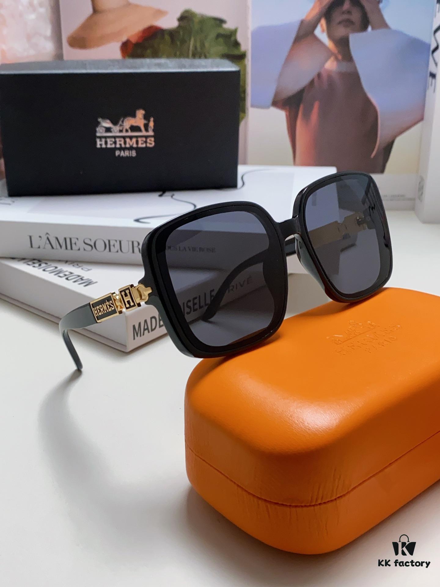 Hermes 2024 New Arrival Women's Oversized Round Square Sunglasses, Polarized UV Protection Driving Sunglasses for Women, Face-Framing Design